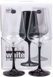 Чаши за вино с черно столче 450 мл SANDRA, 2 броя, Bohemia Crystalex