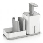 Органайзер за мивка с дозатор за течен сапун PURO, цвят сив и бял, Tescoma Италия