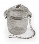 Метален филтър за чай или подправки с въженце, 9 x 7.5 см