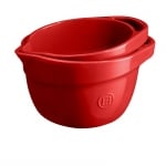 Керамична купа за бъркане 2.5 литра MIXING BOWL, червен цвят, EMILE HENRY Франция