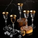 PARUS GOLD чаши за ракия със златен кант 70 мл - 6 броя, Bohemia Crystalite