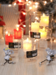 Стъклен свещник 20 см за 3 броя свещи, WILMAX Англия