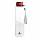Стъклена бутилка за вода 550 мл, червена капачка, United Colors Of Benetton