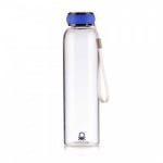 Стъклена бутилка за вода 550 мл, синя капачка, United Colors Of Benetton
