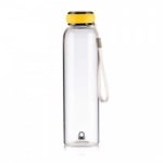 Стъклена бутилка за вода 550 мл, жълта капачка, United Colors Of Benetton