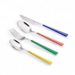 Комплект прибори за хранене с цветни дръжки за 6 човека 24 части, United Colors Of Benetton