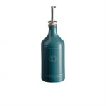 Керамична бутилка за олио 400 мл с дозатор OIL CRUET, синьо - зелен цвят, EMILE HENRY Франция