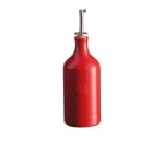 Керамична бутилка за олио 400 мл с дозатор OIL CRUET, червен цвят, EMILE HENRY Франция