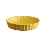 Керамична форма за тарт 28 см DEEP FLAN DISH, жълт цвят, EMILE HENRY Франция