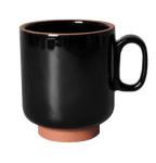 Порцеланова чаша за чай 400 мл, черен цвят, HELLA BLACK & WHITE