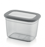Правоъгълна кутия за съхранение 1.3 литра със силиконов капак, цвят антрацит, HOME