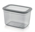 Правоъгълна кутия за съхранение 2.3 литра със силиконов капак, цвят антрацит, HOME