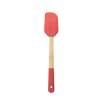 Бамбукова силиконова шпатула 28 см, червен цвят, PEBBLY Франция