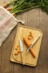 Комплект за готвачи 4 части - дъска, нож, белачка и торбичка за зеленчуци, PEBBLY Франция