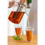 Кана за чай от боросиликано стъкло с цедка 1500 мл DIVA, Vialli Design Полша