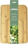 Комплект бамбукови дъски за рязане 2 броя, зелен кант, PEBBLY Франция