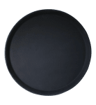 Кръгла пластмасова табла за сервиране 35 см, черен цвят