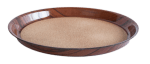 Кръгла табла за сервиране с корково покритие 36 см, цвят кафяв