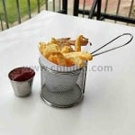 Метална кръгла кошничка за сервиране на картофки 8  x 9 см, ABM Турция