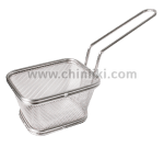 Метална правоъгълна кошничка за сервиране на картофки 10.5 x 9 x 6 см