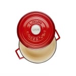 Кръгла чугунена тенджера 24 см, червен цвят, LAVA Турция