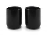 Сет от 2 броя керамични чаши за чай с бамбукови подложки Umea, 200 мл, черен цвят, BREDEMEIJER Нидерландия