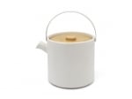Керамичен сет за чай с филтър и приставка за подгряване Umea, бял цвят, 1200 мл, BREDEMEIJER Нидерландия