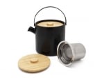 Керамичен сет за чай с филтър и приставка за подгряване Umea, черен цвят, 1200 мл, BREDEMEIJER Нидерландия