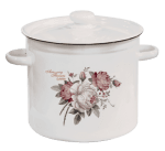 Руска емайлирана тенджера с капак 7 литра, Rose Amazing Flowers