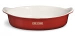 Керамична овална форма за печене Cook & Home 26 х 24 см, червено - бял цвят, EMILE HENRY Франция