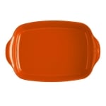 Керамична тава 42 x 28 см LARGE RECTANGULAR OVEN DISH, оранжев цвят, EMILE HENRY Франция