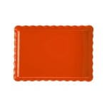 Керамична правоъгълна форма за тарт 33.5 x 24 см, оранжев цвят, DEEP RECTANGULAR TART DISH, EMILE HENRY Франция