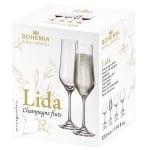 Чаши за шампанско 220 мл LIDA, 6 броя, Bohemia Royal Crystal