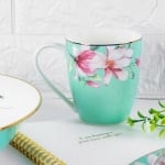 Порцеланов комплект чаши за чай 360 мл - 6 броя, TIFFANY BLUE MAGNOLIA