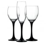 Чаши за бяло вино с черно столче 245 мл - 6 броя, VENUE