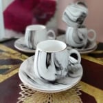 Порцеланов сервиз за еспресо кафе 100 мл 12 части, GREY MARBLE