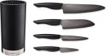 KYOCERA Комплект от 4 броя керамични ножове с блок за съхранение GEN, черно острие
