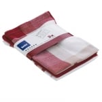 Комплект от 3 броя домакински кърпи за съдове 65 x 45 см PASADO, червен цвят, KELA Германия