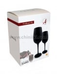 Черни чаши за вино 4 броя 350 мл, Vin Bouquet Испания