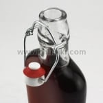Fiaschetta плоска стъклена бутилка с метален механизъм 250 мл, Bormioli Rocco Италия