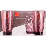 Diamond лилави чаши за вода 470 мл - 6 броя, Bormioli Rocco Италия