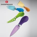 Комплект цветни ножове за сирена 4 части, Zassenhaus Германия