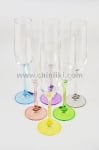 Rainbow чаши за шампанско 190 мл с цветно столче - 6 броя, Bohemia Crystalex