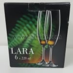 Lara чаши за шампанско 220 мл - 6 броя, Bohemia Crystalex