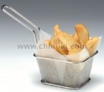 Метална правоъгълна кошничка за сервиране на картофки / чипс  9 x 10.5 см