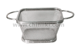 Метална правоъгълна кошничка за сервиране на картофки / чипс  10 x 10 x 6 см