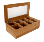Бамбукова кутия за чай с 8 сектора 16 x 30 см