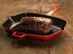 Чугунен грил тиган 26 x 26 см със стъклен капак, оранжев цвят, LAVA Турция