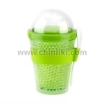 Двустенна охлаждаща чаша с прибор 386 мл, зелен цвят CHILL YO 2 GO, ASOBU Канада