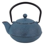 Чугунен чайник с цедка 500 мл, син цвят, Luigi Ferrero